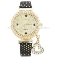 2015 new fashion hot sale love heart rhinestone lady exotic watches